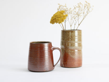 Table vase/Utensil pot in Orange shino