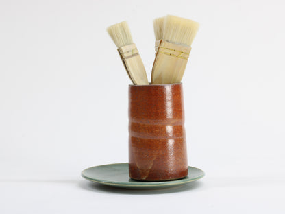 Table vase/Utensil pot in Orange shino